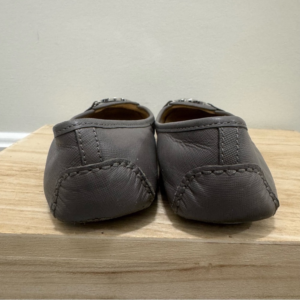 Michael Kors Gray Fulton Leather Driving Flats 7 - Picture 3 of 6